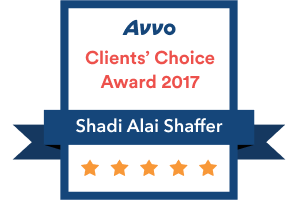 Avvo / Client's Choice Award 2017 / Shadi Alai Shaffer - Badge
